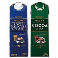 守山乳業　喫茶店の味シリーズ 喫茶店の味 ロイヤルミルクティー、 喫茶店の味 ココア商品パッケージ写真